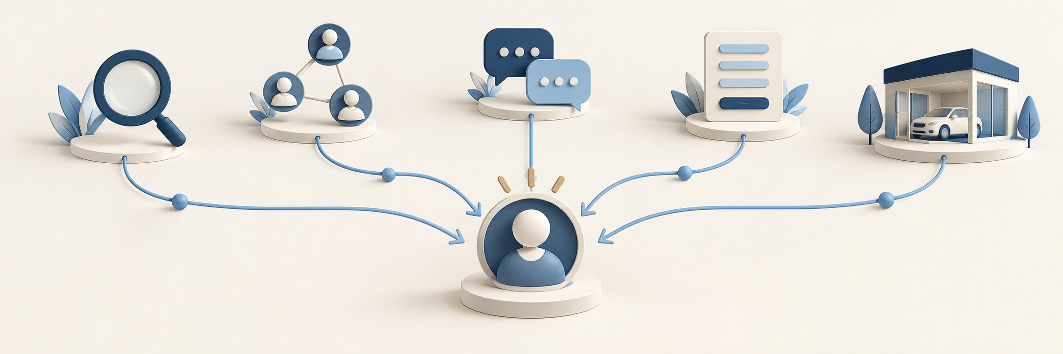 Distintos canales de contacto convergen en una oportunidad comercial